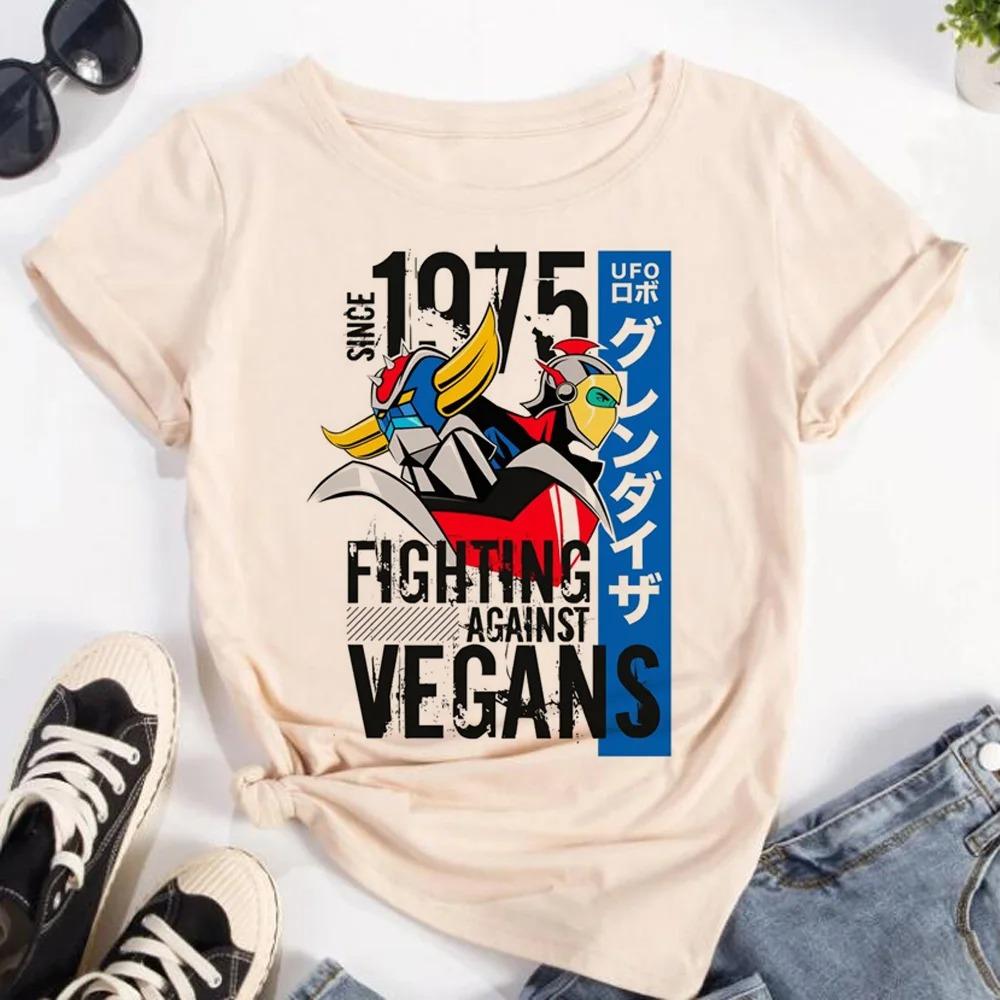 UFO Robot Grendizer Retro Mecha Anime T-Shirt, Unisex Super Robot Streetwear Tee, 100% Cotton Casual Short Sleeve Top