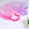 Tulle Lace Veil for Girls Flower Bow Headband Wedding Baptism Veil Princess Costume Accessory for Dance Performance Party