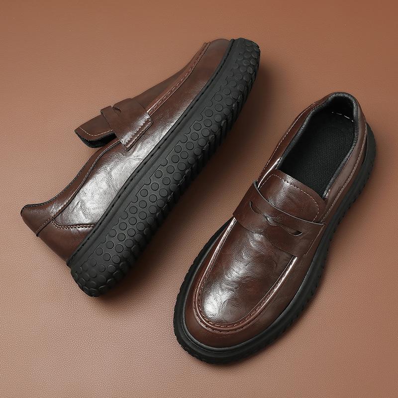 

Мужская кожаная повседневная обувь, Деловая кожаная обувь, Обувь для легкого надевания, Повседневная обувь, Обувь с невидимым увеличением роста 43 коричневый