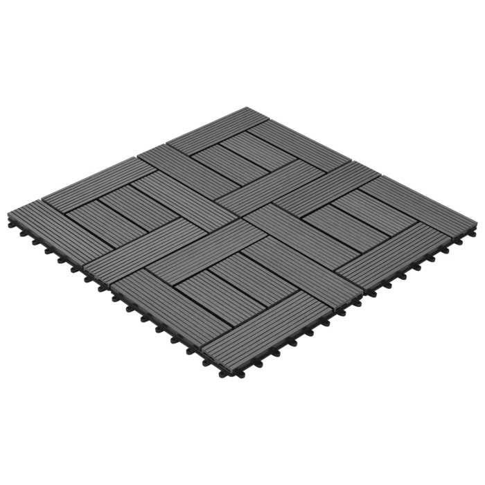VidaXL 11x Carreaux de Platelage WPC Gris Panneau de Platelage de Jardin 41551