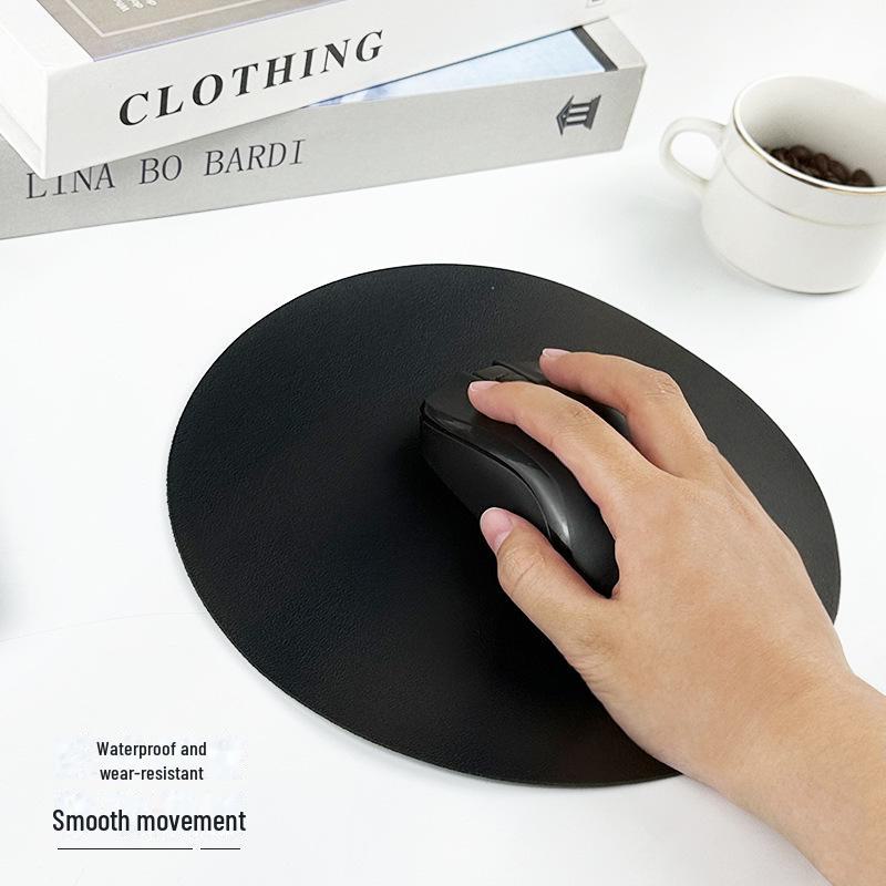 High-Quality White PU Leather Mouse Pad: Dirt-Resistant, Printable, and Round Design