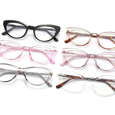 Unisex Glasses Frame Women Optical Flat Lens Anti Blue Light Glasses Elastic Legs Mirror New Fashion Cat Eye Glasses