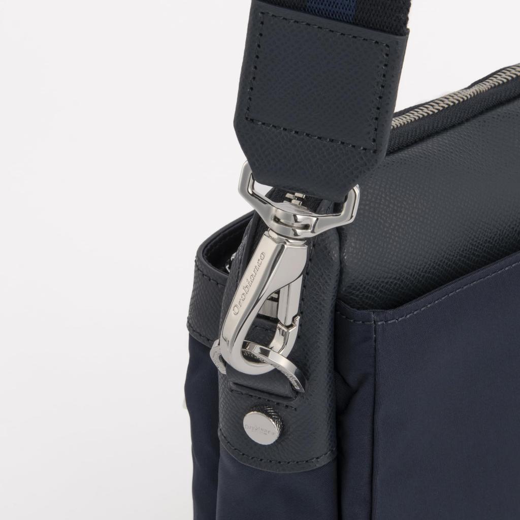 Orobianco Men's SOLO TE Shoulder Bag (Authentic), 4L Capacity, 560g, 2-Way, Horizontal Style, Detachable Shoulder Strap, No. 92952, Sea Blue