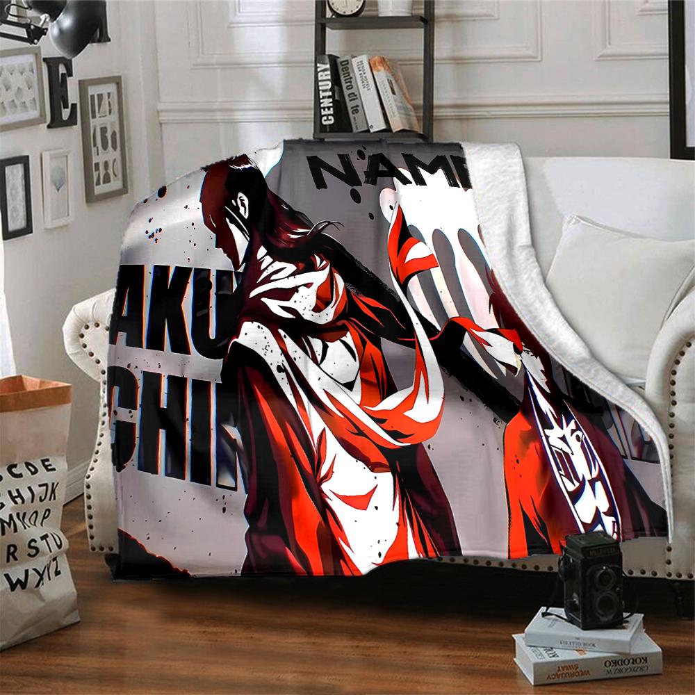 Customiz Name Personality Byakuya Kuchiki (2) Blanket Soft &Warm Sofa Office Bed Travel Lunch Break Blanket, Gift Suitable for All Seasons
