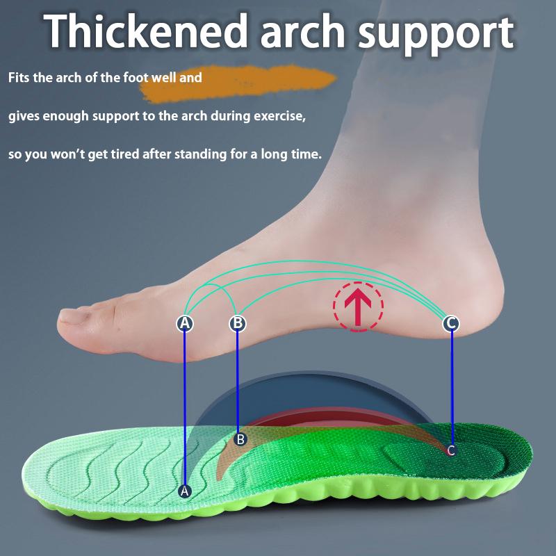 Breathable Odor-resistant Soft Insoles Men's Women's Arch Support Sports Insoles Elastic Soles Sneakers Shock-absorbing Insole