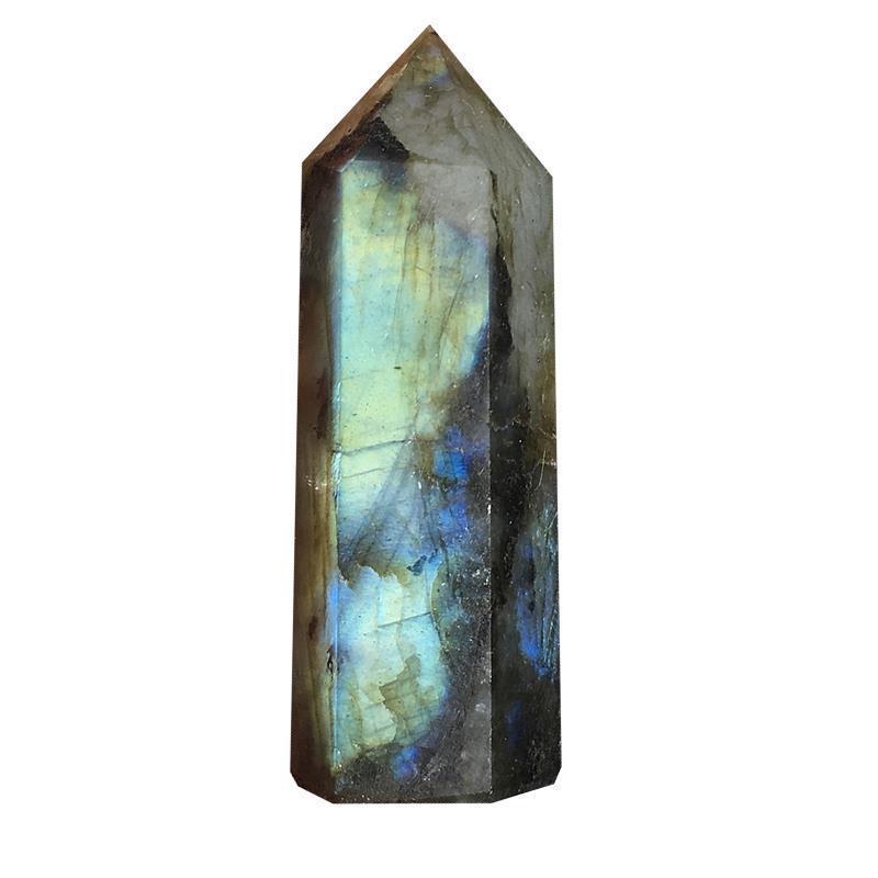 Labradorite & Moonstone Crystal Prism Point