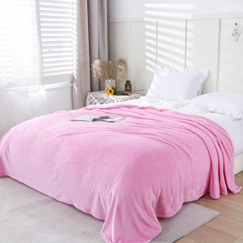 Einfarbige Decke, Korallenfleece, Dicke Flanell-Nap-Decke, Einzel- und Doppelbettdecke, Sofadecke