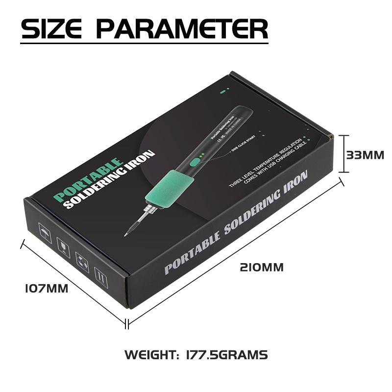 

15W 5V Radio Soldering Iron Kit DIY soldering tool pen handy soldering repair tool set for home and outdoors Fast Rechargeable 15W&With Welding Tips зелёный