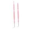 2pcs Lash Perm Tool Double Head Stainless Steel Bamboo Joint Shape Handle Lash Eyebrow Perm Separator Tool Pink