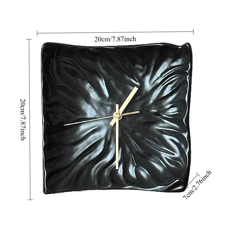 Nordic Ceramic Ornament Clock Desktop Wrinkle Clock Decorative Crafts Living Room Ornaments Artistic Creative Home Decor Gifts
