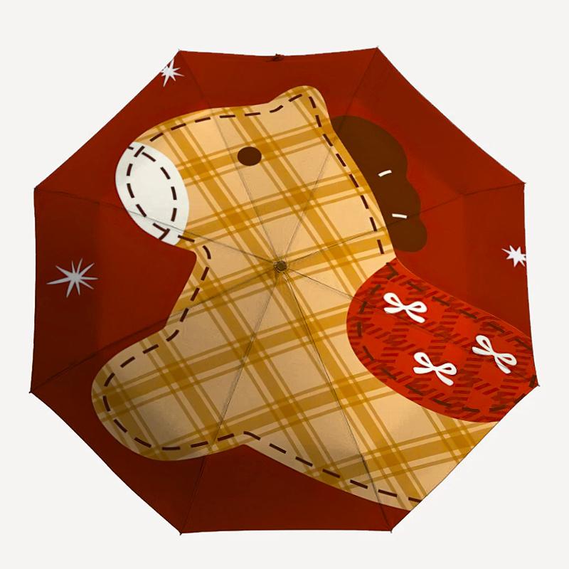 

1pc Horse Red Umbrella That Opens Closes Automatically Perfect Gift with a Convenient Folding Mechanism 64