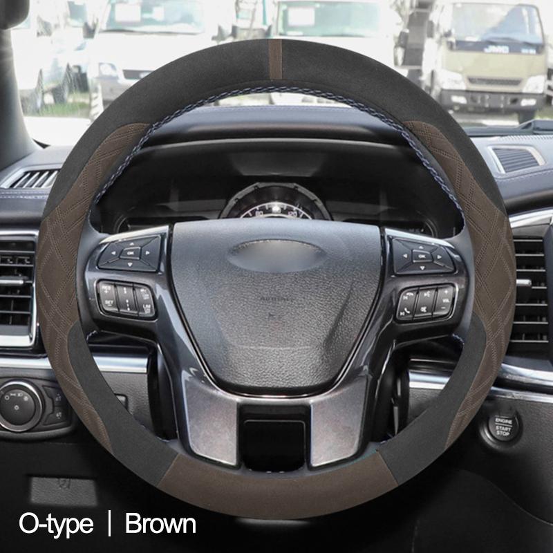 Car Steering Wheel Cover Wrap for Ford Mondeo Focus Escort Fiesta Explorer Taurus Escape O D Type Steering-Wheel