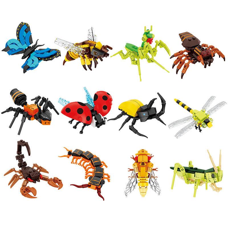 Fangcheng Children's Educational Insect Model Building Set: Butterfly, Scorpion & Centipede Puzzle Toy