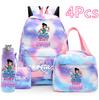 4Pcs/set Demon Hunters Printed Backpack Handbag Pencil Case 750Ml Water Bottler for Teenager Boy Girl Large Capacity Waterproof Schoolbag