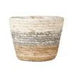 Solid Construction Large Capacity Straw Planter DIY Handmade Woven Flower Pot Storage Basket Gardening Supplies