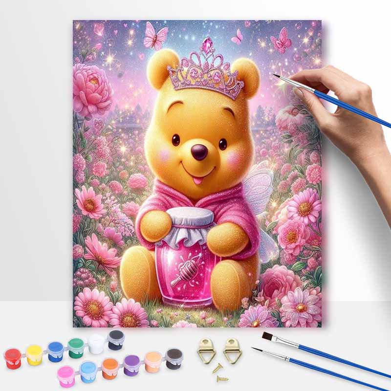 Disney Oil Paint Hand Painting Kit Princess Winnie Decoration Classic Style Home Decor Romantic Floral Fairytale Art Craft Gift Idea