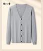 Herren V-Ausschnitt Strickjacke aus Wolle und Modal: Herbst/Winter Business Pendler Pulloverjacke