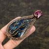 Labradorite Handmade Copper Wire Wrap Gift Jewelry Pendant 3.74" L1i58