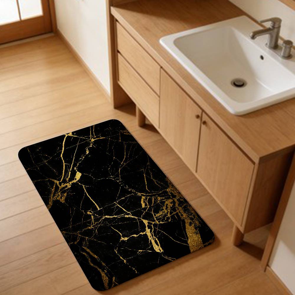 Fashion Marble Bathroom Mat Retro Multiple Choice Living Room Kitchen Rug Non-Slip Bedside Mats