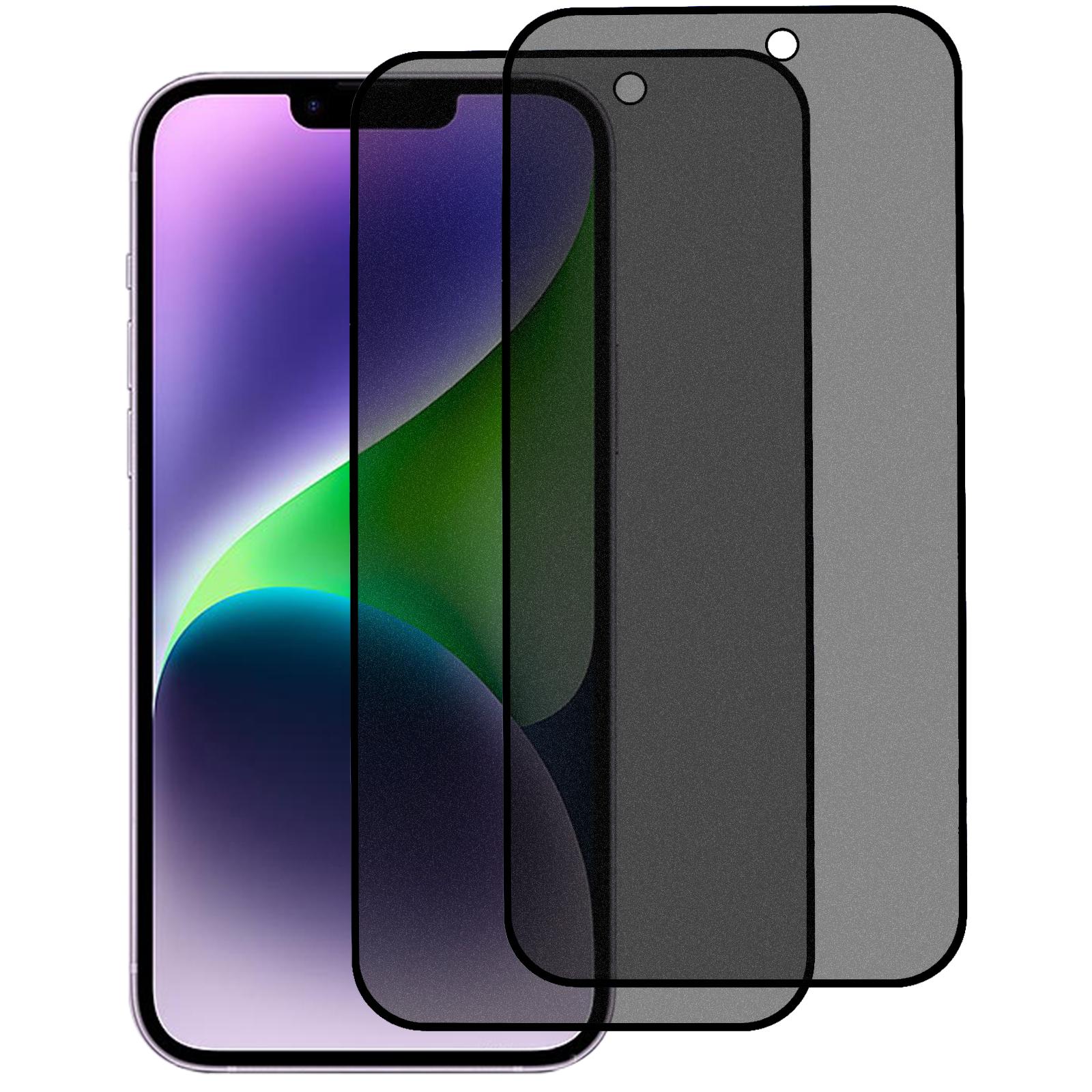 

2 шт. для iPhone 15 Plus 180-градусний захист від шпигунства на весь екран Матова плівка із загартованого скла з пилозахисною сіткою Type A