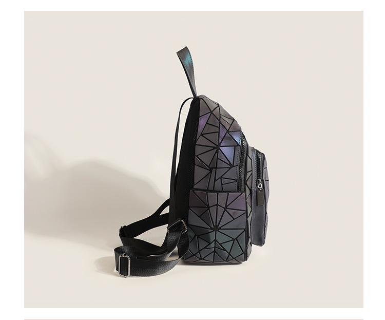 2026 Spring/Summer Geometric Luminous Double Shoulder Backpack - Trendy, Versatile, Large Capacity for School and Travel