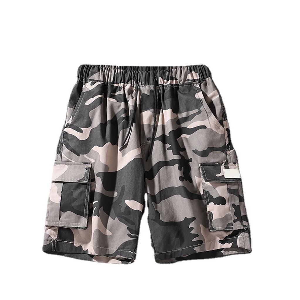 Men's Summer Loose Outdoor Sports Multi-Pocket Cargo Shorts Casual Pants Quarter Pants