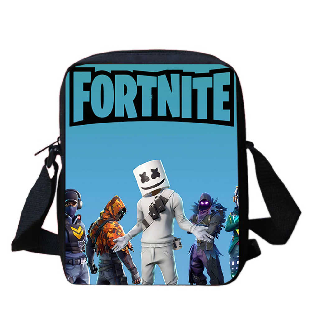 Cute Fortnite Cartoon Shoulder Crossbody Bag, Unisex Kids Aged 5-8, Light Printed Storage Handbag for Elementary Children