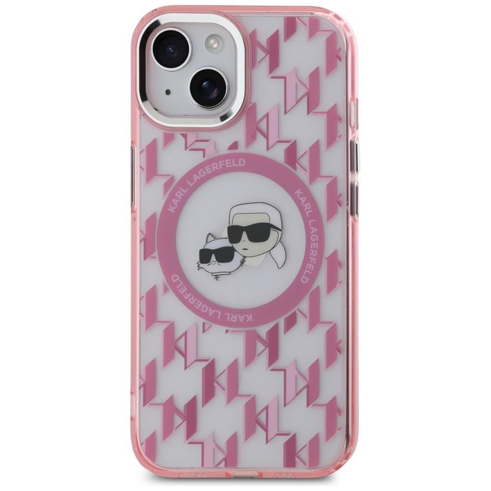 Karl Lagerfeld Klhmp15Mhmckmhp Iphone 15Plus 6.7 Różowy/Pink Iml Monogram Karl&Choupette Head Magsafe