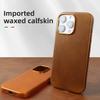 Genuine Leather Case for iPhone 16 Pro Max 16 Pro Premium Business Slim Cowhide Full Body Shockproof Magnetic Protective Cover with AI Button