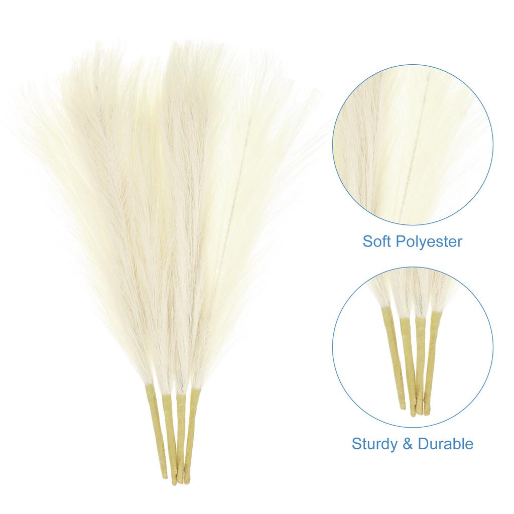 4 Stück 45cm Künstliches Pampasgras Fake Pflanze Schilf Falsches Pampasgras DIY Strauß für Hochzeit Party Haus Wohnzimmer Dekoration
