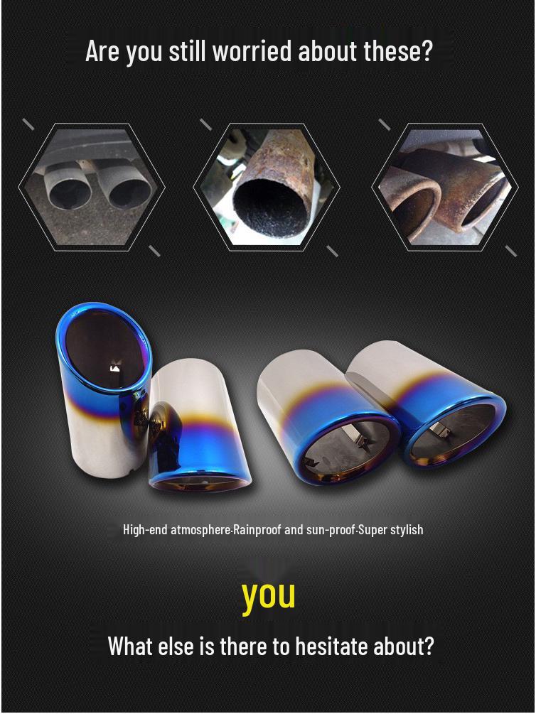 Universal 7.6CM Exhaust Pipe for A1, A3, A4L, Q5, Tiguan, Magotan