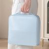 Bolsa de Maquillaje Portátil de Cuero PU con Soporte Gran Capacidad Impermeable con Compartimentos Estuche para Bolígrafos de Estudiante para Viajes