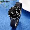 Sanda Stylish Touch Key Electronic Watch with Mesh Band - Creative Business Design.
