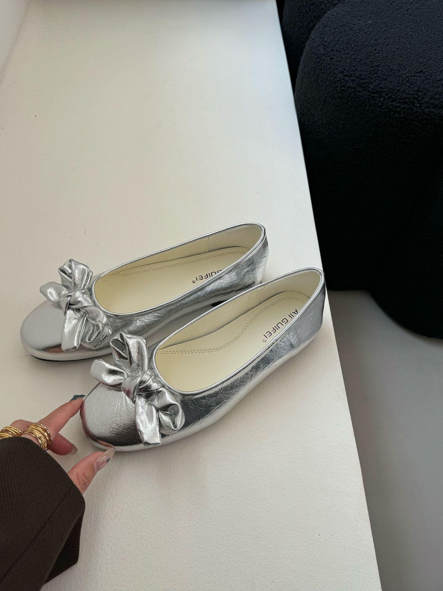 Women s Round Toe Bowknot Spring Vintage Style Pumps - Fashionable Footwear 35