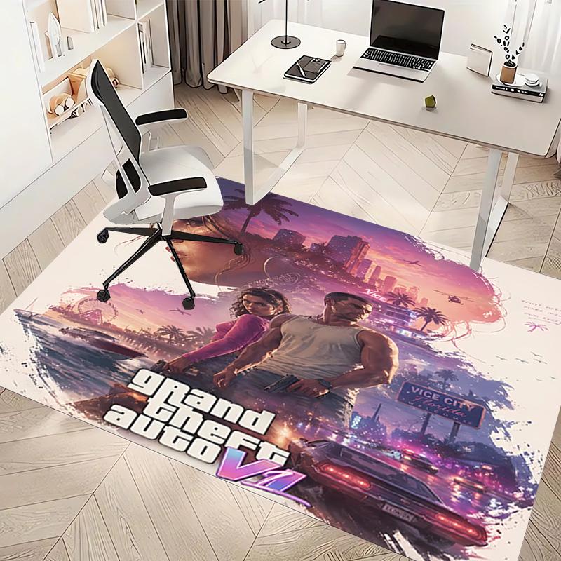 1pc Game Grand Theft Auto Print Area Rug - Soft, Washable Non-Slip Indoor Mat, Living Room, Home Office Decorative Rug,Office Decorative
