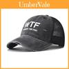 Wtf Letter Cotton Baseball Cap For Men Women With Breathable Mesh Summer Sun Protection