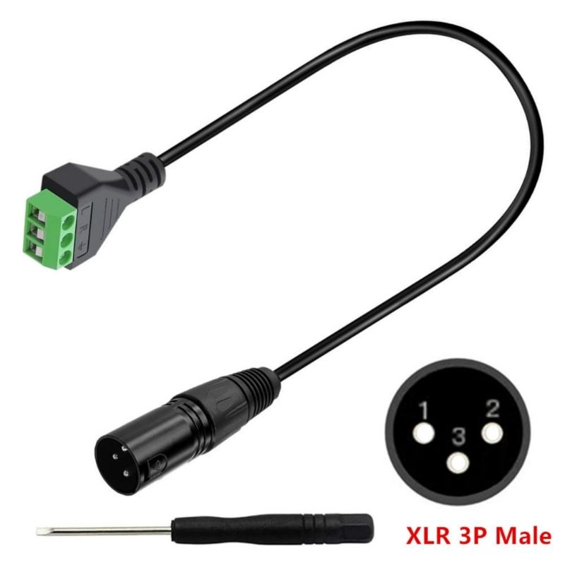 Compact Portable XLR Cable XLR Connector to 3 Pin Screw Terminal Cable for Live Recording and Performances Enduring