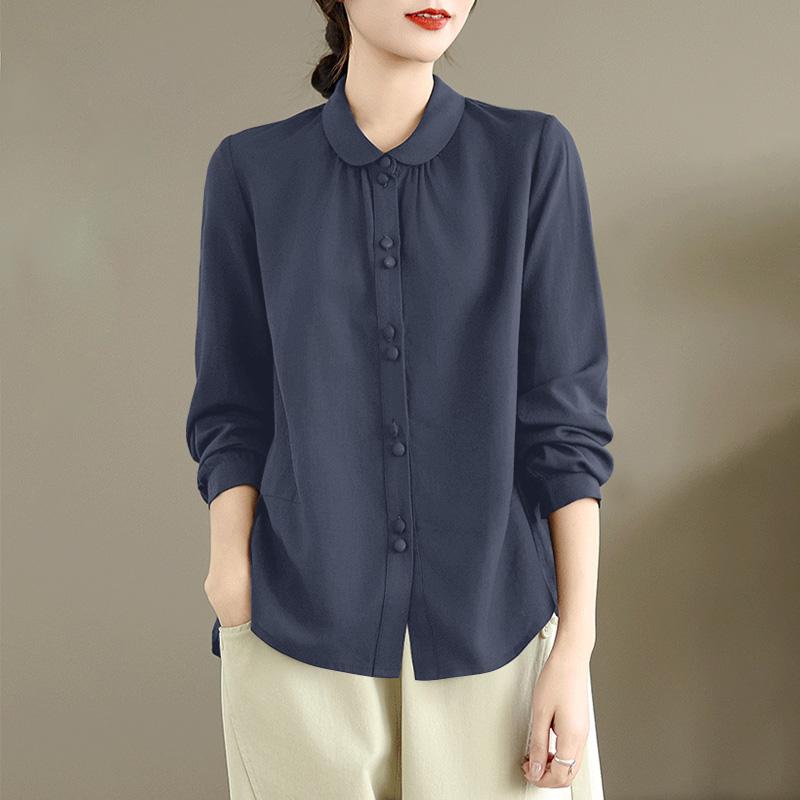 ZANZEA Women Solid Color Loose Casual Long Sleeve Blouse