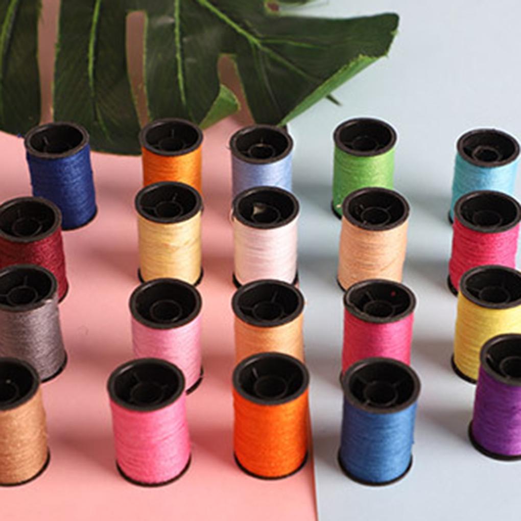 Hot Sale Sewing Thread Set 64 Colors DIY Knitting Rope Woven Handicraft Thread Sewing Tool Kit Needle Box Color Random