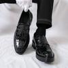 Autumn Winter New High Quality Green Patent Leather Glossy Finish Tassel Leather Casual Men's Fashionable Men's Loafer Shoes