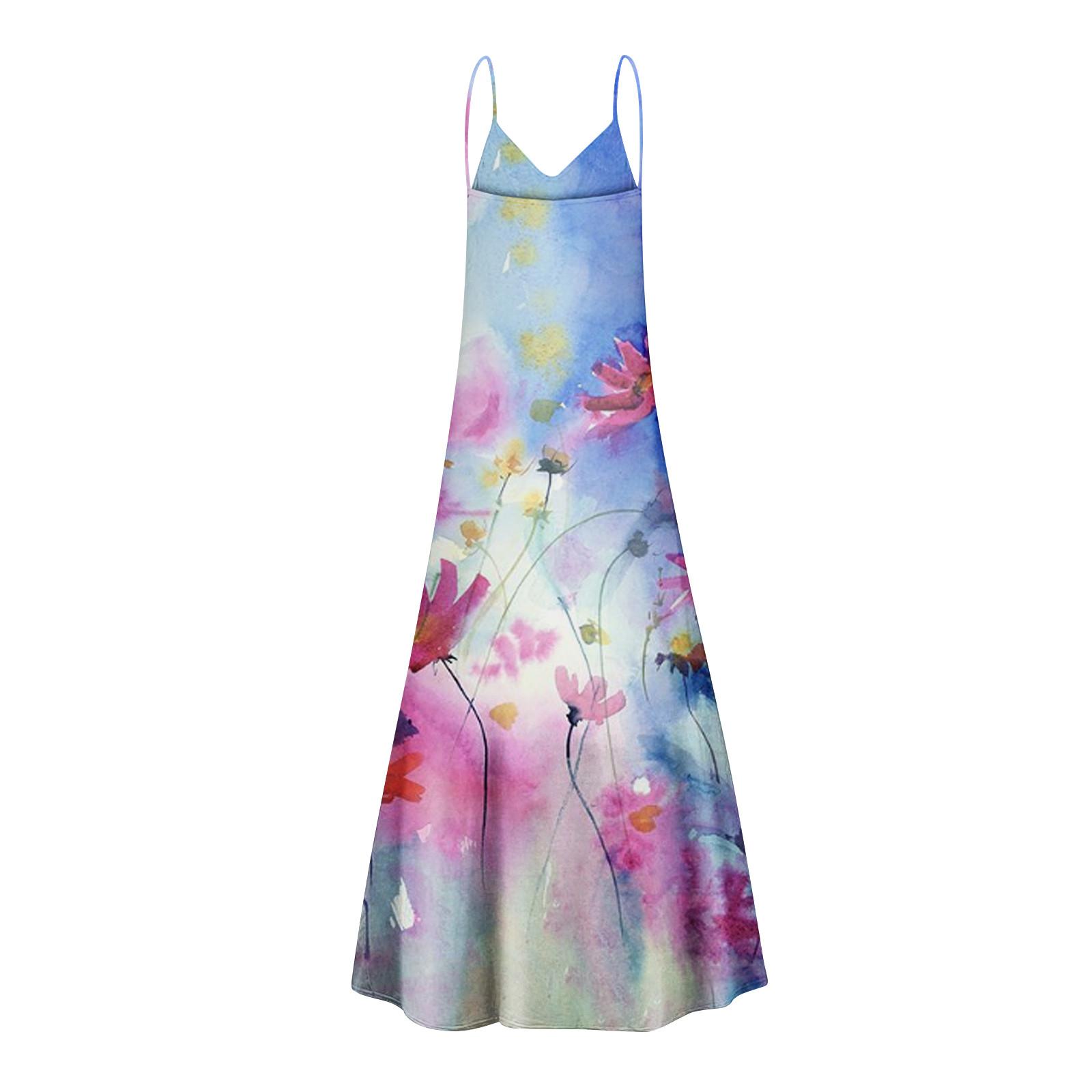 Модное женское повседневное тонкое платье без рукавов с принтом и пуловером XXXL — фото 4