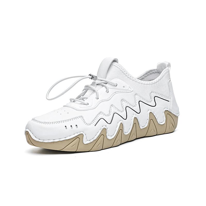 Fashion Woman Sports Shoes 2025 New Flat Running Sneakers High-quality Anti Slip Loafers Woman Hand-stitching Leather Casual Shoe