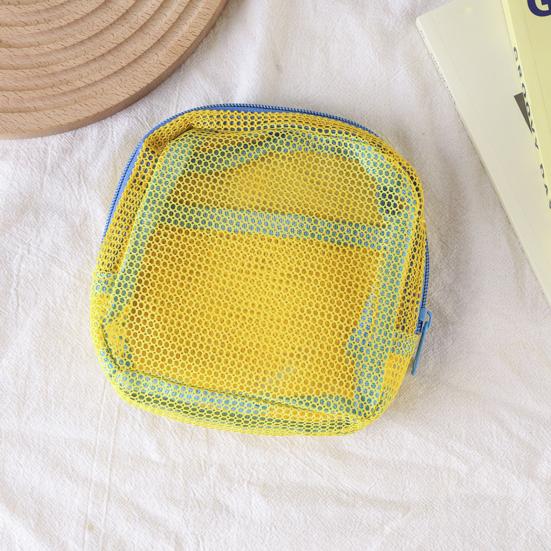 Cosmetic Storage Bag Breathable Mesh Design Compact Organizer with Lanyard Portable Bag for Toiletries Makeup