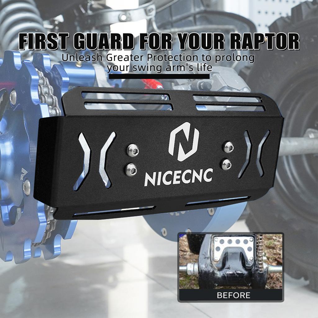 NICECNC Rear Bumper Bash Guard For Yamaha Raptor 700R 2012 2016-2024 700 2006-2011 2013 450 YFZ ATV Chain Protector Aluminum