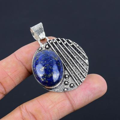 Gift For Her 925 Sterling Silver Natural Lapis Lazuli Gemstone Jewelry Pendant
