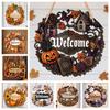 Autumn Halloween Double-season Wooden Maple Leaf Pumpkin Courtyard Entrance Wall Welcome Decoration Doorplate