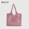 Ladies Hollow Knitted Handbag Spring Summer One Shoulder Large Capacity Tote Bag