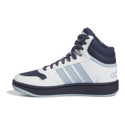 Hoops 3.0 Mid Comfortable Versatile Shock Absorbing Durable High-Top Skate Shoes Kids Sneakers White Blue Green IF7737