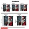 2pcs 2D Flat Printing Merry Christmas Window Drapes Santa Claus Holly Wreath Festive Christmas Fabric Without Electricity