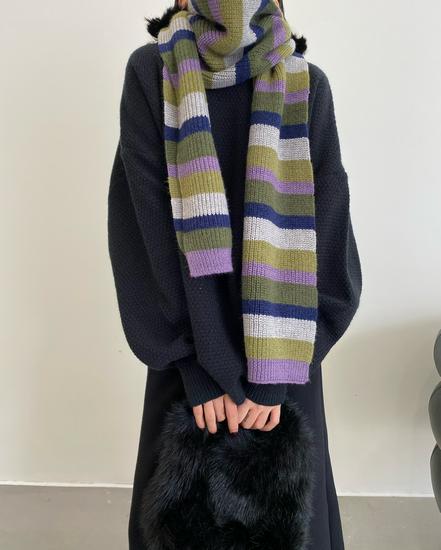 Winter Rainbow Striped Scarf Set: Sweet and Cool Girl's Winter Essential